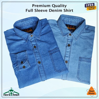 Denim Full Sleeve Single Pocket (Mid Blue & Light Blue)