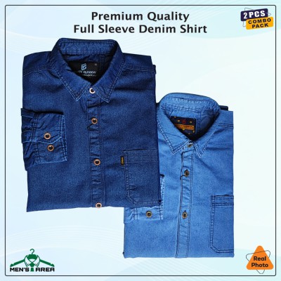 Denim Full Sleeve Single Pocket (Mid Blue & Navy Blue)