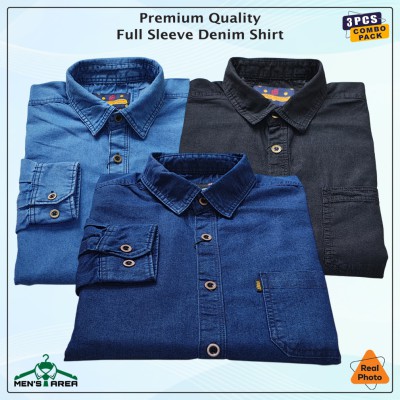 Denim Full Sleeve Single Pocket (Light, Dark Blue & Black)