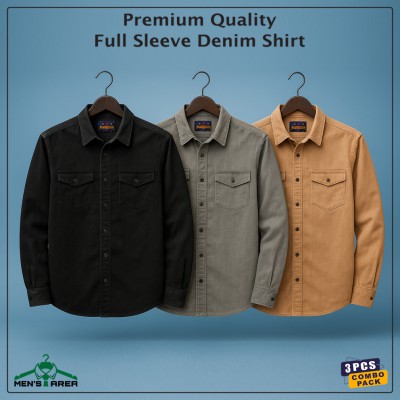 Denim Full Sleeve Double Pocket (Black, Gray & Khaki)