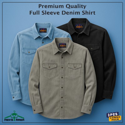 Denim Full Sleeve Double Pocket (Black, Gray & Blue)