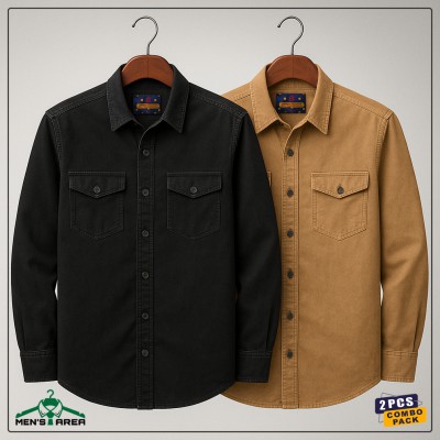 Denim Full Sleeve Double Pocket (Black & Khaki)