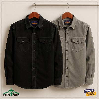 Denim Full Sleeve Double Pocket (Black & Gray)