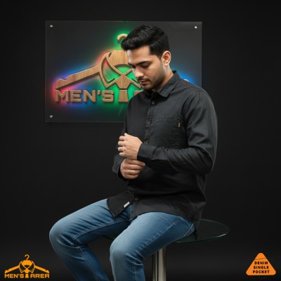 Denim Full Sleeve Single Pocket (Black)