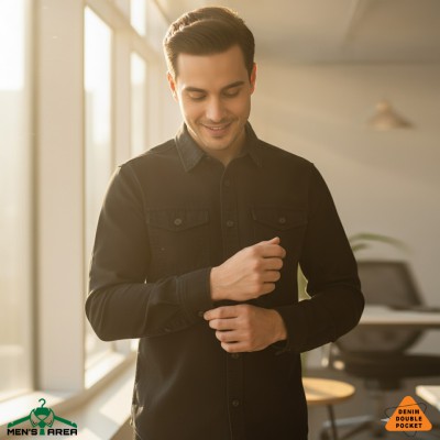 Denim Full Sleeve Double Pocket (Black)