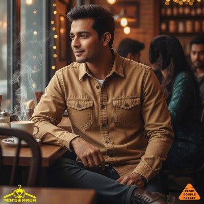 Denim Full Sleeve Double Pocket (Khaki)