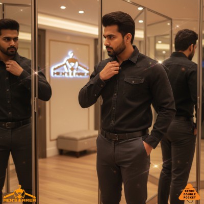 Denim Full Sleeve Double Pocket (Black)